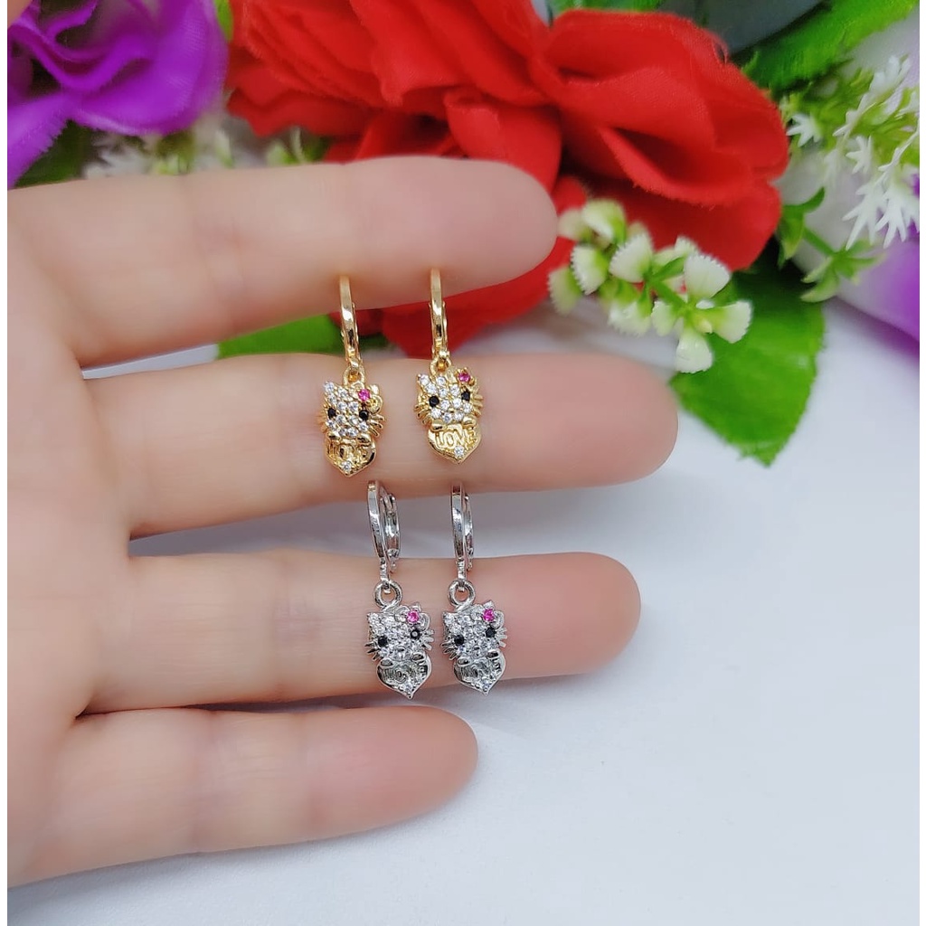 Set Perhiasan kalung dan anting lapis emas HK