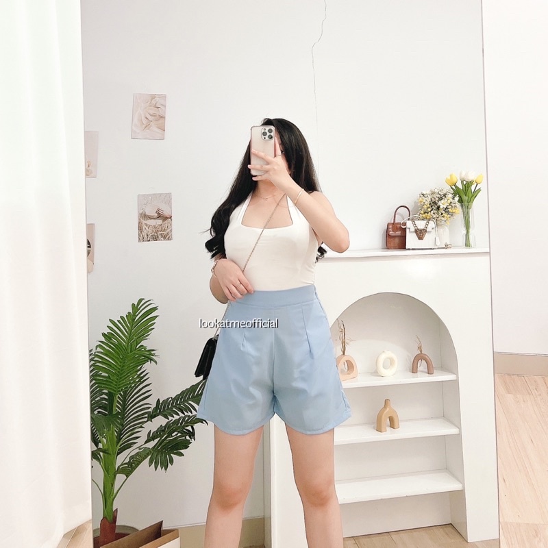 lookatmeofficial • Apricot Short Pants - Celana Pendek Wanita Kasual Korean Look Vintage