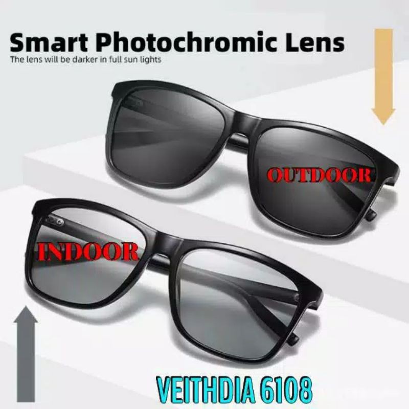 Kacamata Polarized Photocromic Pria Veithdia 6108