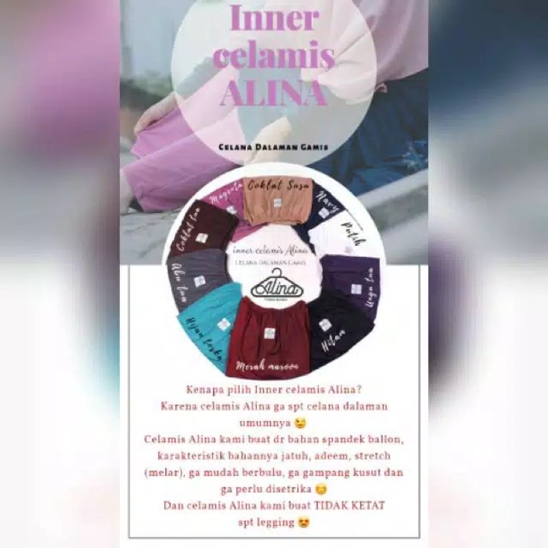 Celamis Alina Extra Jumbo Wanita Muslimah - Daleman Gamis Perempuan - Inner Pants Dalaman Panjang Jubah Cewek Nyaman Murah Adem