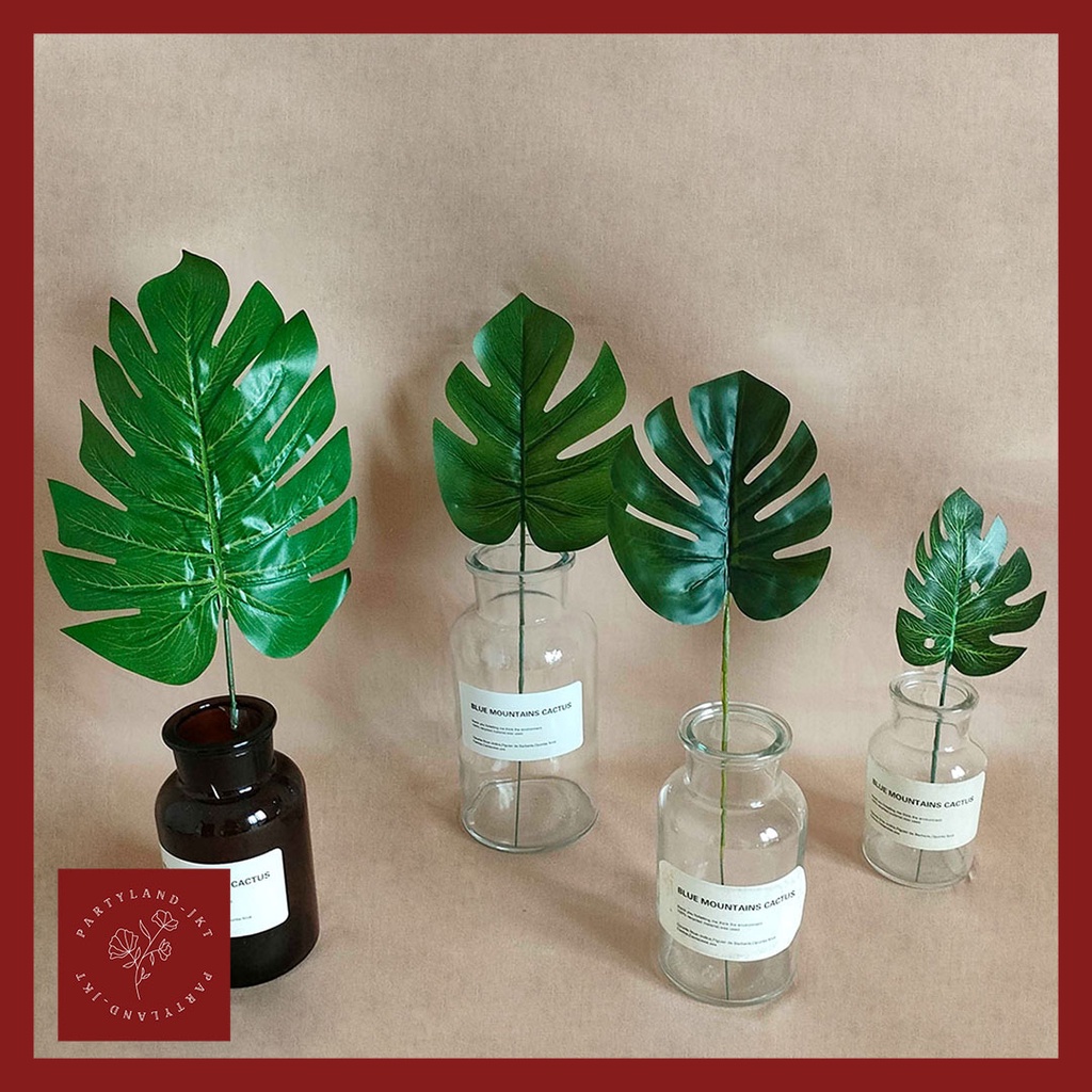 Artificial Leaf Monstera Collection Daun Palsu Plastik Buatan Green Dekorasi Hiasan Pajangan Rumah