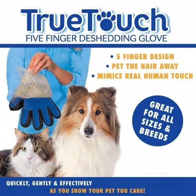 Sisir bulu anjing kucing grooming true touch gloves. Sarung tangan dog cat