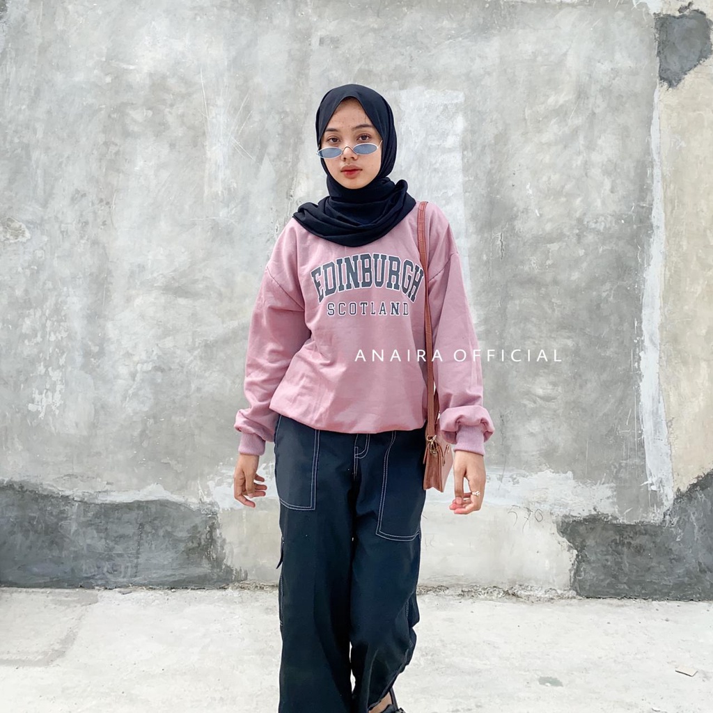 EDINBURGH SWEATER OVERSIZE PRIA WANITA SWITER CREWNECK