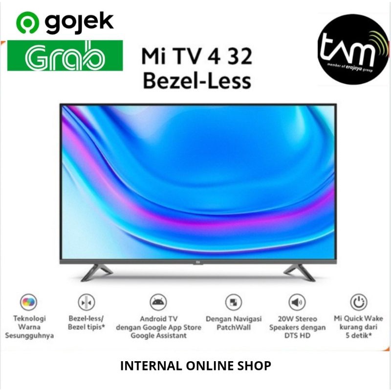 Xiaomi Mi TV 4 32 inch Bezel-Less Garansi Resmi