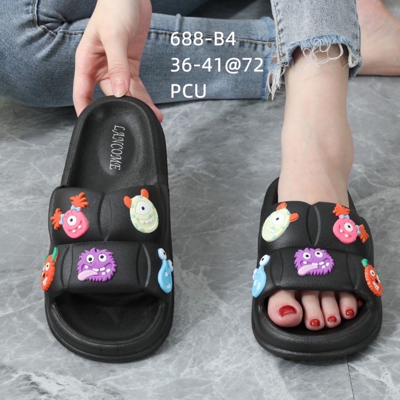 SANDAL KARET IMPORT/ Sandal rumah motif lucu BEAR Monster / Sandal santai