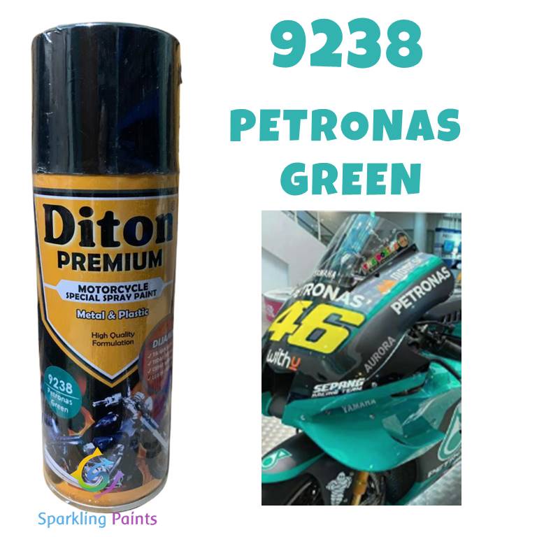 Pilox Diton Premium Petronas Green 9238 400ml Warna Tosca Gren Blue Toska Ijo Hijau Biru Cat Cet Pilox Pilok Pylox Spet