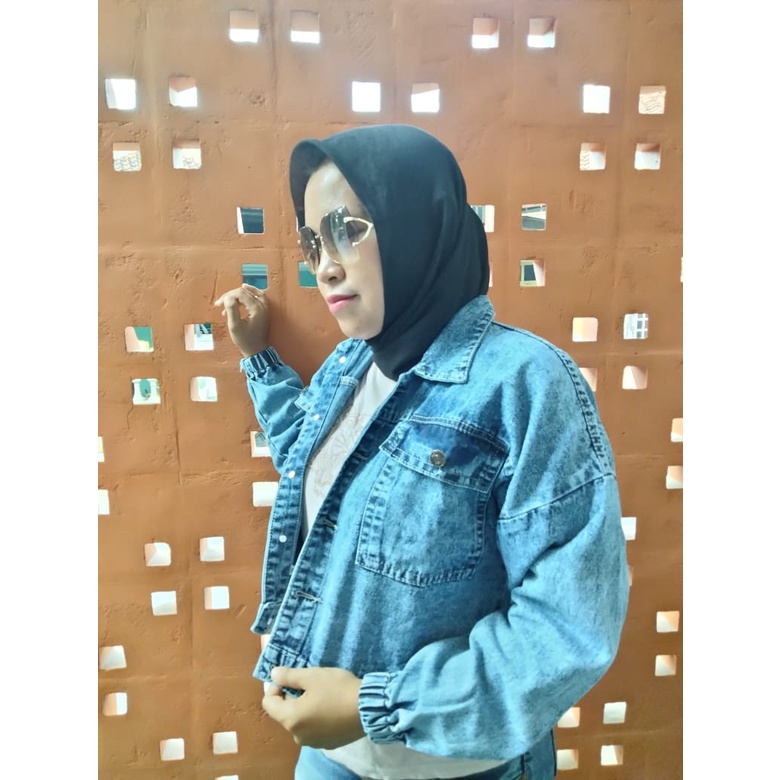 alvan.id Jaket Jeans Oversize Sanwash Muda Pria dan Wanita Premium Quality