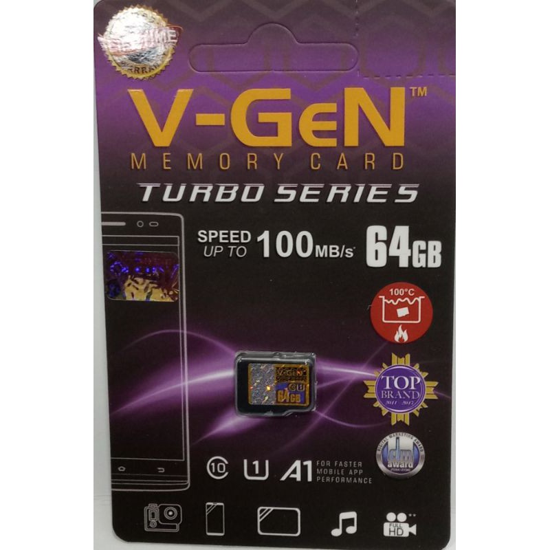 V-GEN MICRO SD CARD 64 GB TURBO CLASS 10 ORIGINAL