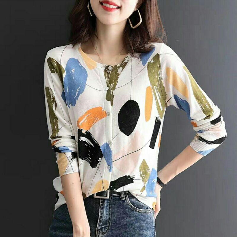 34005 Baju atasan blouse rajut motif cewek import baju atasan blouse kerja rajut wanita import korea