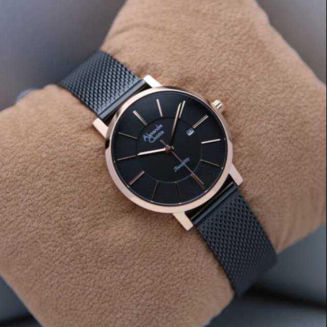Jam wanita ALEXANDRE CHRISTIE AC8628 HITAM ROSEGOLD