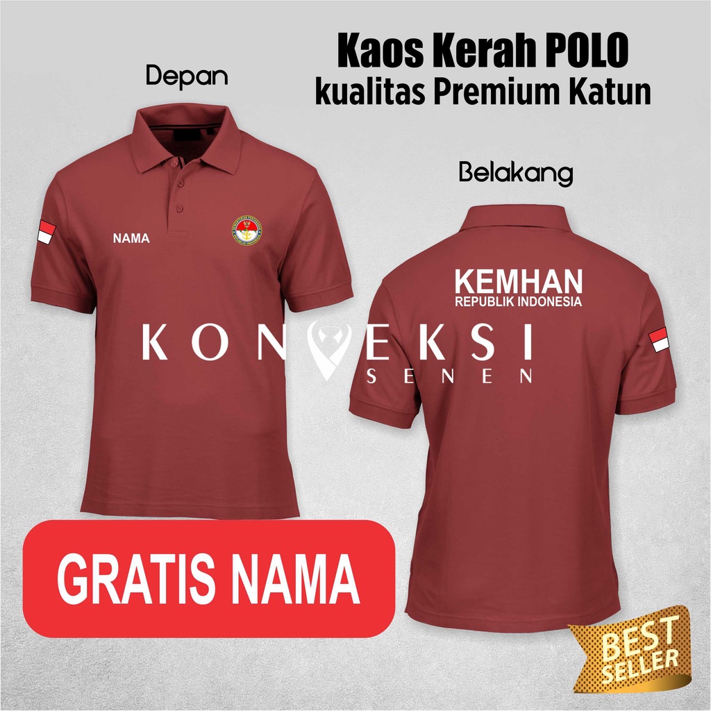 kaos kemhan | kaos polo katun | kemenhan republik indonesia