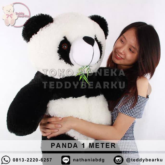 Toko Boneka Termurah. Boneka Panda Jumbo 1 Meter Hitam Putih Khas Bandung Termurah Se Shopee.