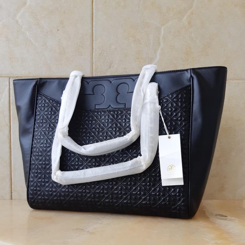 tas tory burch bryant tote leather black