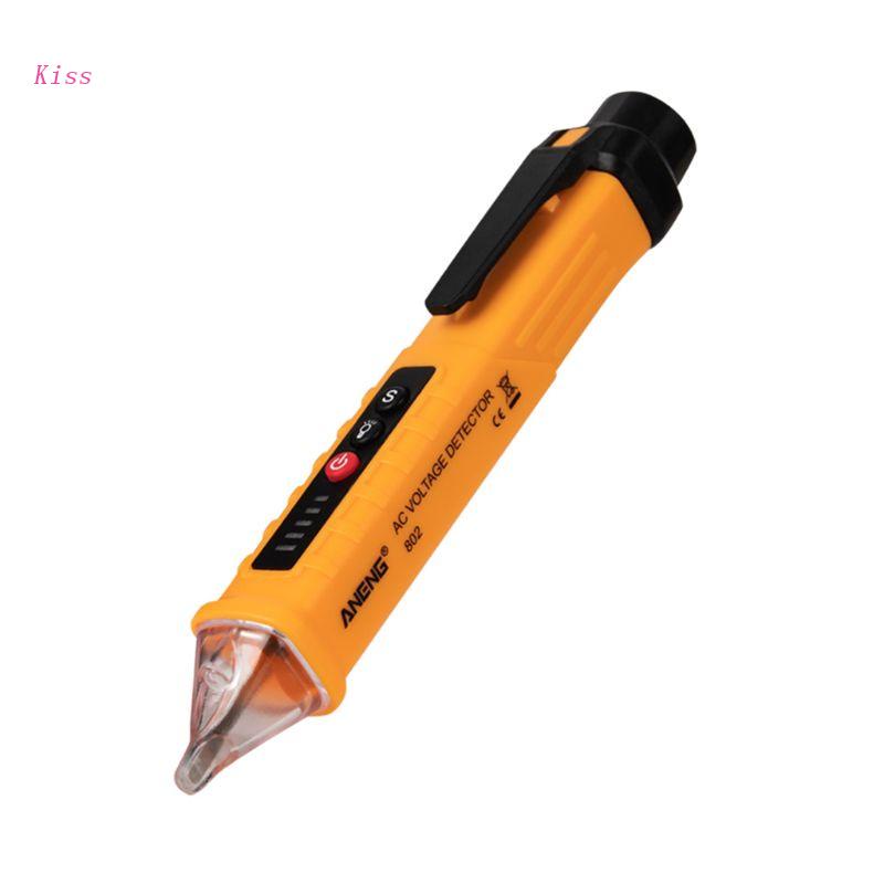 Kiss Pen Tester Voltase AC 12-1000V Tanpa Kontak Dengan Senter LED + Suara + Alarm