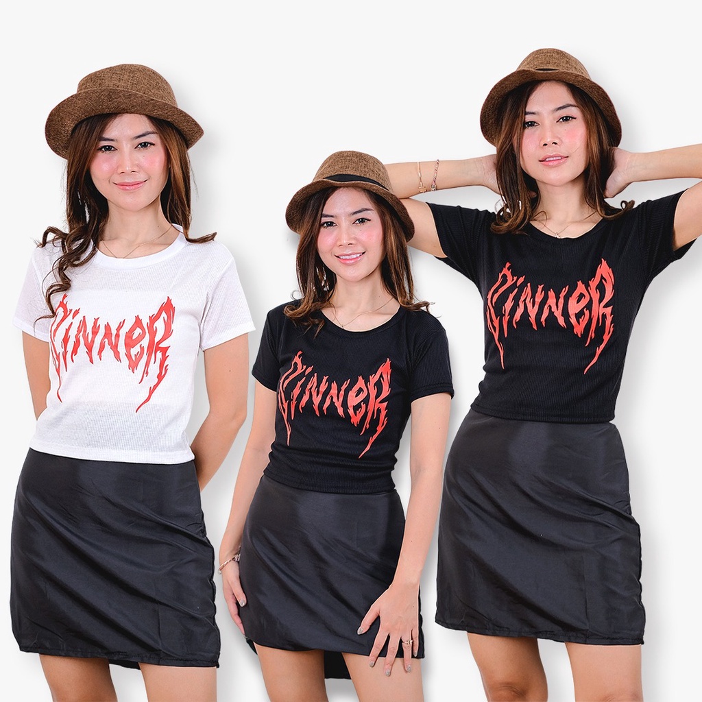 Tq88indonesia Fashion Baju Crop Kaos Wanita Terbaru / Sinner RIB Crop Top / Tshirt Ketat Wanita / Baju Kasual Wanita / Baju Santai Cewek / Baju Polos Wanita