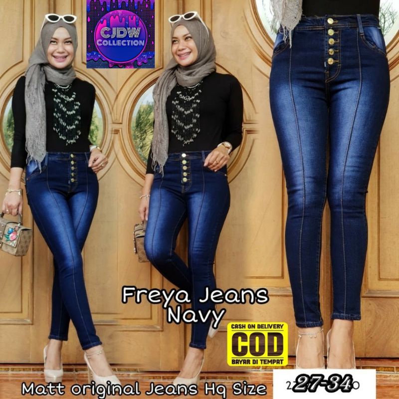 CELANA WANITA BOYFRIEND JEANS KANCING 5 / CELANA JEANS WANITA