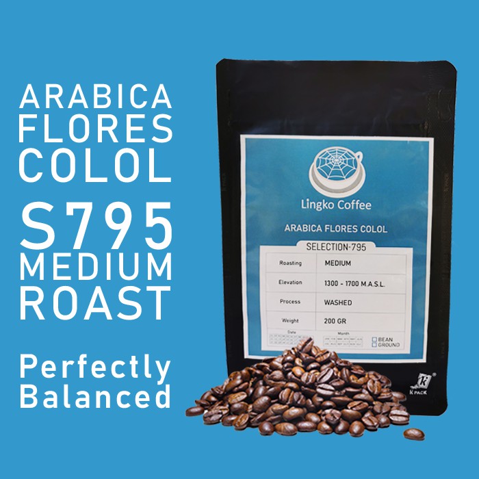 

KOPI ARABIKA ARABICA FLORES MANGGARAI COLOL MEDIUM 200GR BIJI LINGKO COFFEE