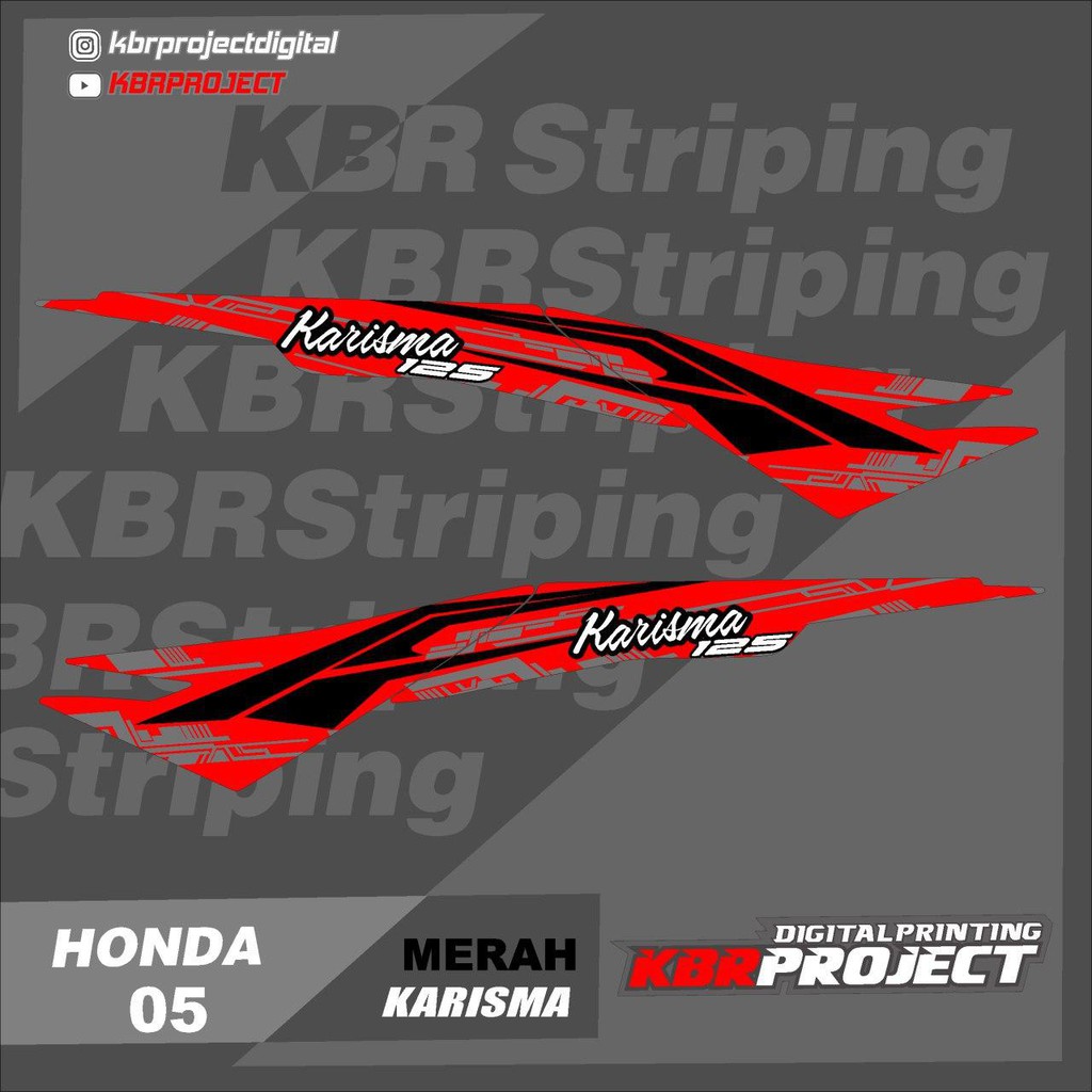 Jual Cod Stiker Motor KARISMA Sticker Striping List MotoR HONDA KARISMA 05 Racing KARISMA Indonesia Shopee Indonesia