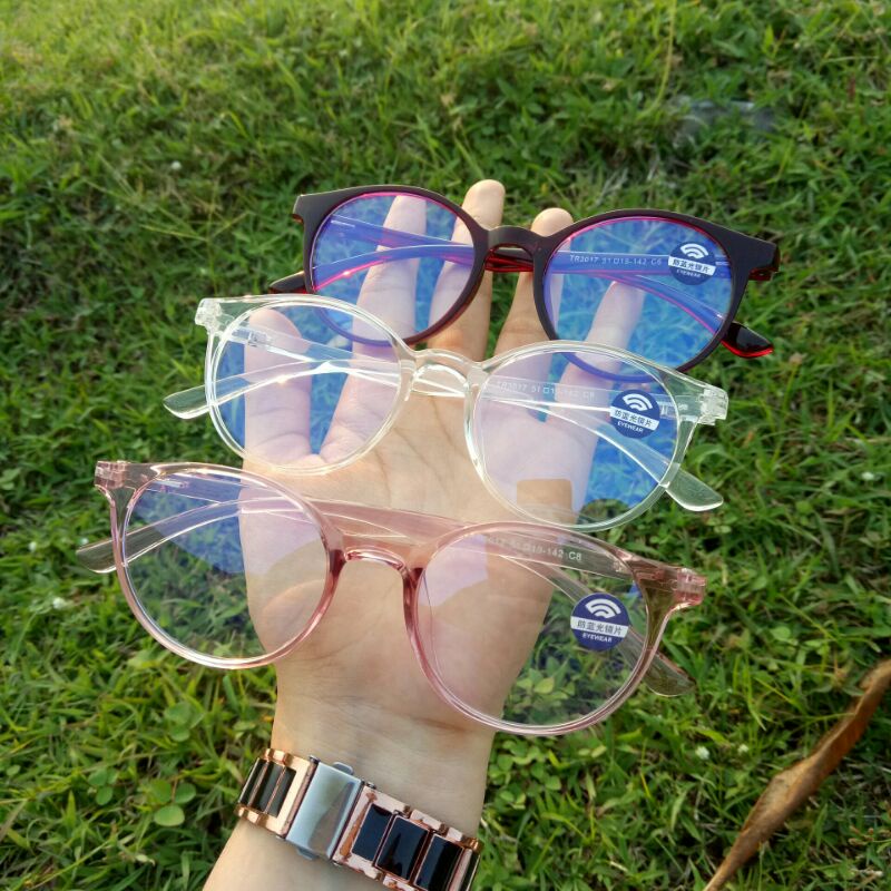 JELITA EYEWEAR▪︎Frame Kacamata Bulat Plastik TR3017 Gratis Lensa Plus/Minus/Cyl Anti Radiasi Supersi