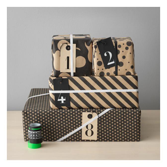 

Ikea Framstalla Rol Kertas Kado 4 Pcs Aneka Pola Hitam