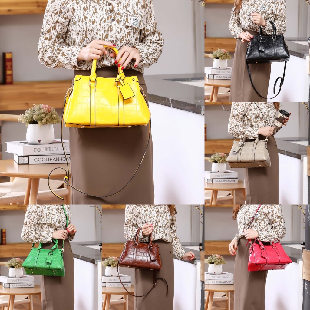 Croco 2 Way Bag Gold Hardware R631291