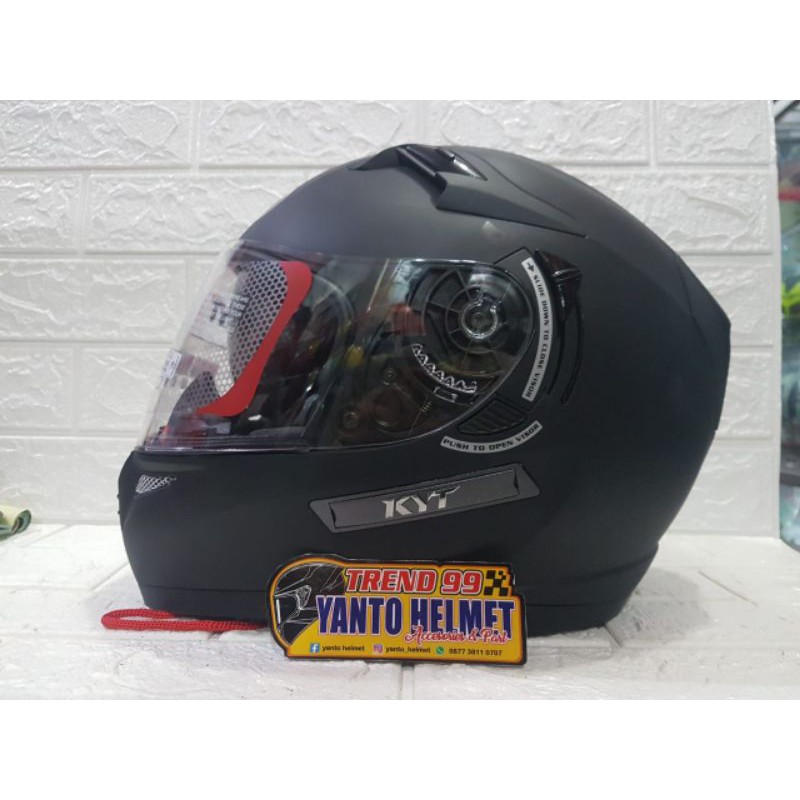KYT K2 RIDER K2R K2RIDER SOLID BLACK METALIC & BLACK MATT DOFF MURAH
