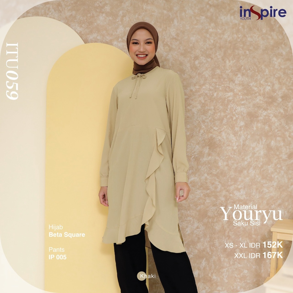 Inspire ITU 59 Atasan Tunik Bahan Youryu Tunik Wanita Muslimah Baju Remaja Casual OOTD