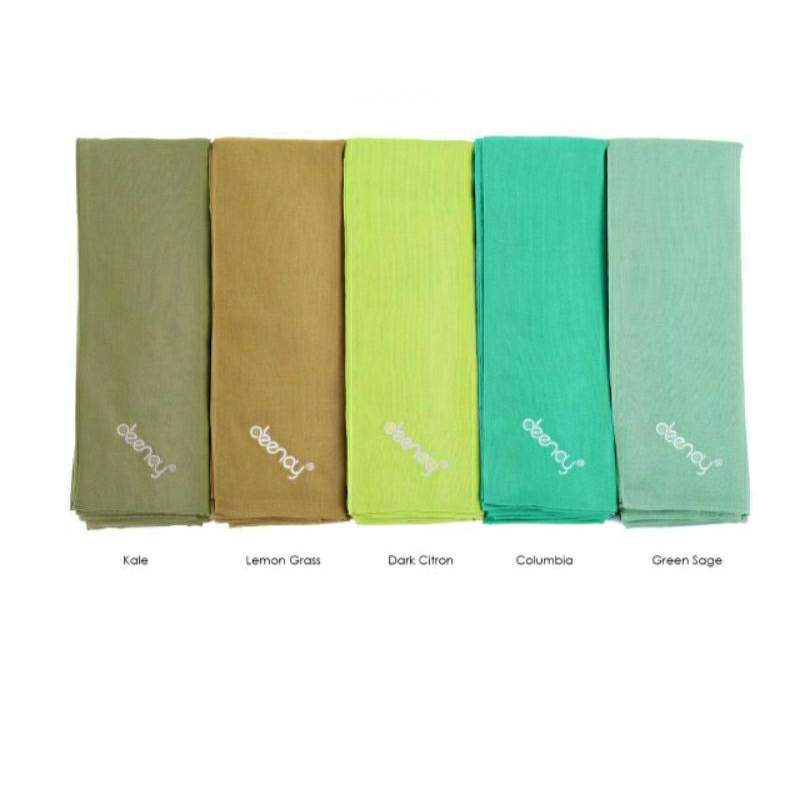 HIJAB DEENAY LIZA GREEN SERIES (GREEN SAGE COLUMBIA DARK CITRON LEMON GRASS KALE)