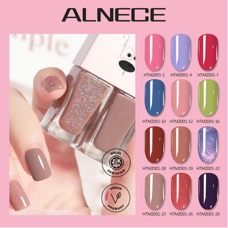 ALNECE 2IN1 kutek halal muslimah 30 warna kutek lucu no peel off cat kuku