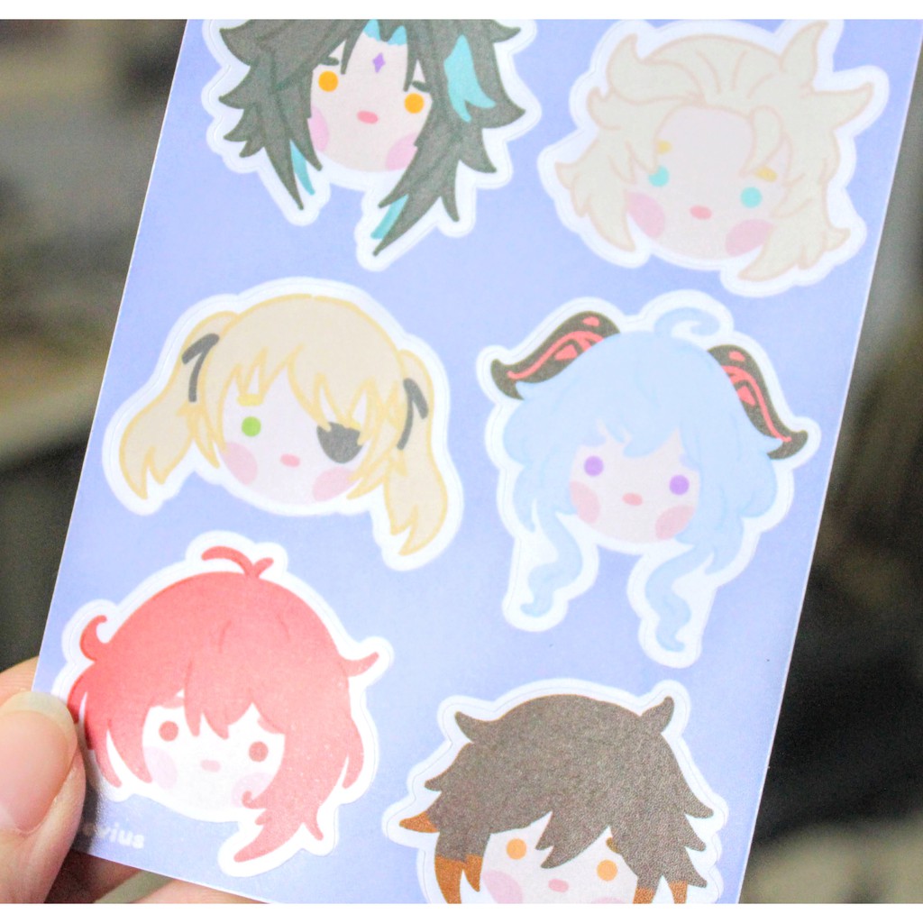 Genshin Impact Sticker Sheet Waterproof Fanart Lucu - Klee ...