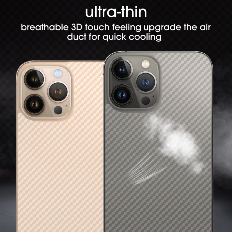 Film Pelindung Layar Belakang Bahan Serat Karbon Untuk Iphone 14 / 14 Plus / 14 Pro / 14 Pro Max