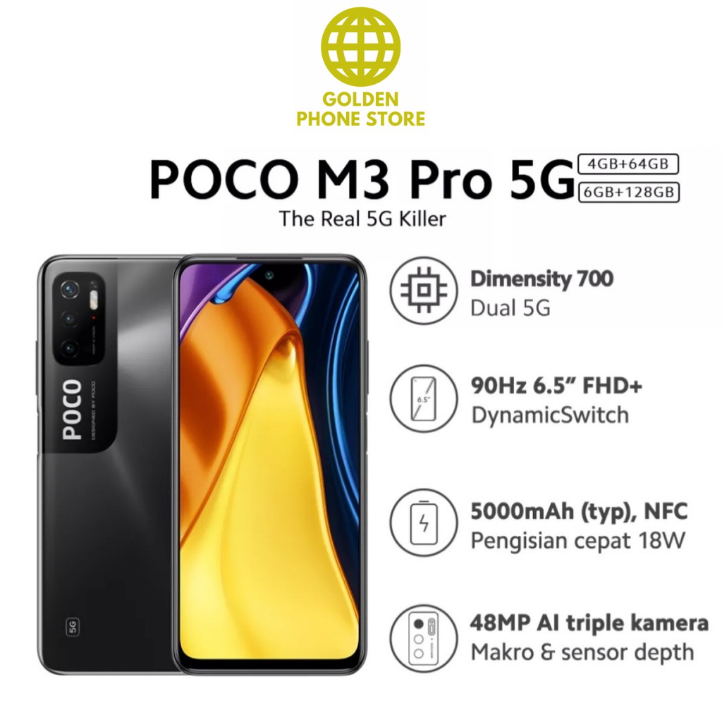POCO M3 Pro 5G (6GB+128GB) 48MP AI Triple Kamera, Layar 6.5” FHD+, 5000mAh NFC-2