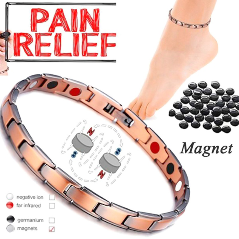 Gelang Terapi Magnetik Warna Emas / Silver / Hitam / Silver untuk Arthritis / Carpal Tunnel