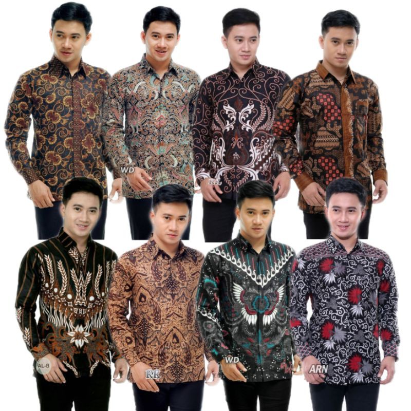 BATIK PRIA SIZE M L XL XXL  BSWART BatiK HRB026 Kenongo Hem Panjang Padi