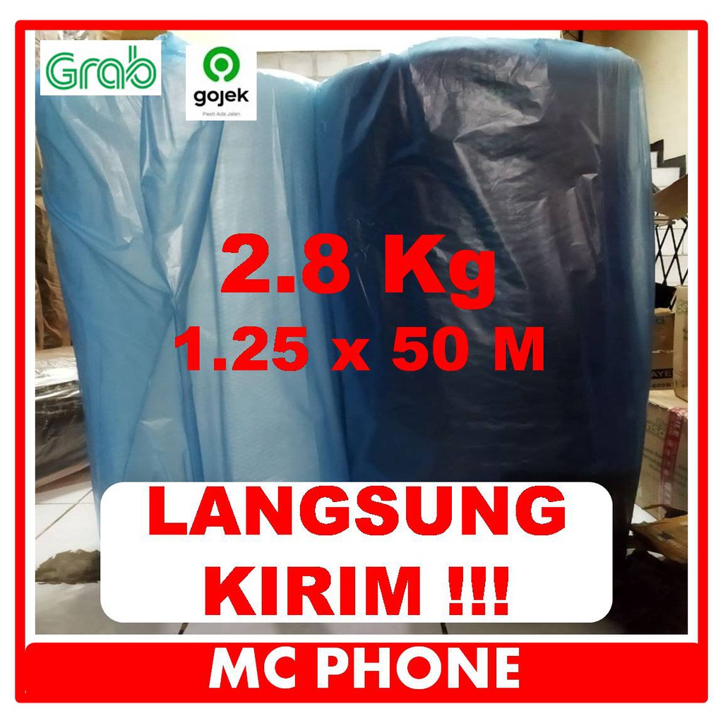 Buble Wrap Roll 125x 50 M Hitam Bening Tebal Berat 2.8 Kg Selalu READY