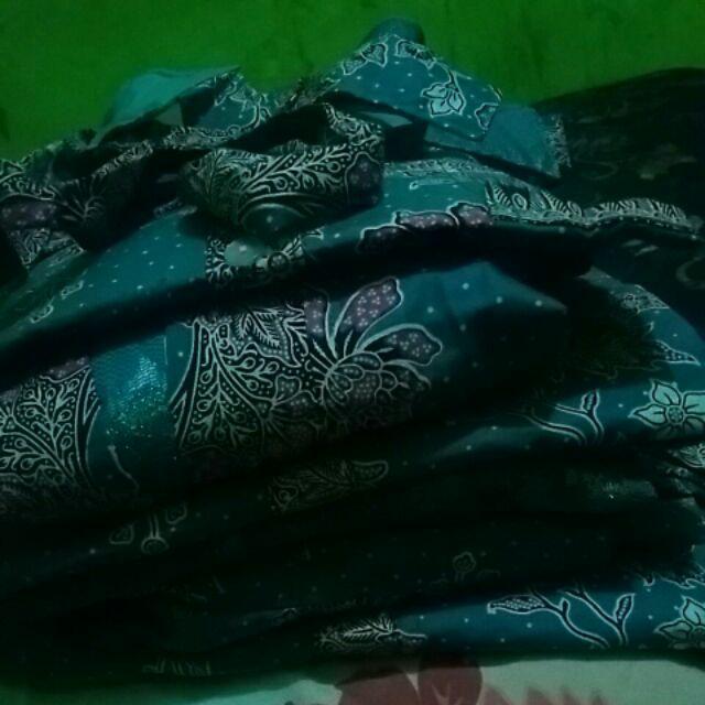Sarimbit Couple Batik Keluarga/family Gamis Muslim Kd Melati Toska