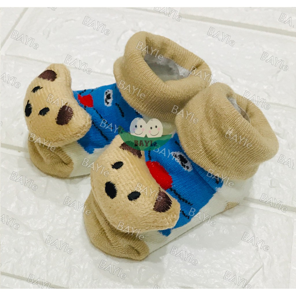 BAYIe - Kaos Kaki Bayi Karakter 3D Laki-laki/Perempuan Cowok/Cewek motif RANDOM usia 0 - 6 bulan