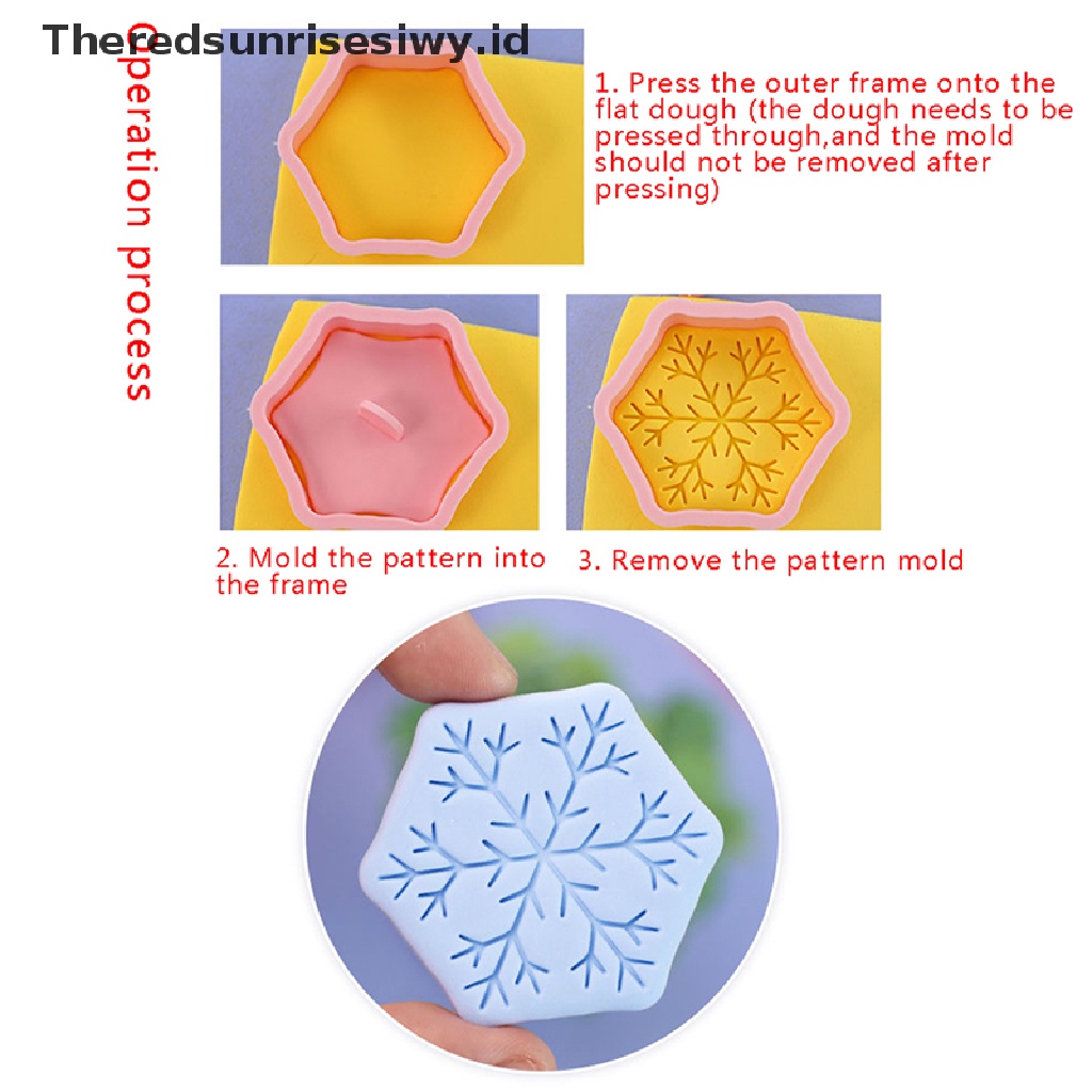 # Alat Rumah Tangga # 8pcs Cetakan Pemotong Kue / Biskuit / Fondant Bentuk Snowflake Bahan Plastik