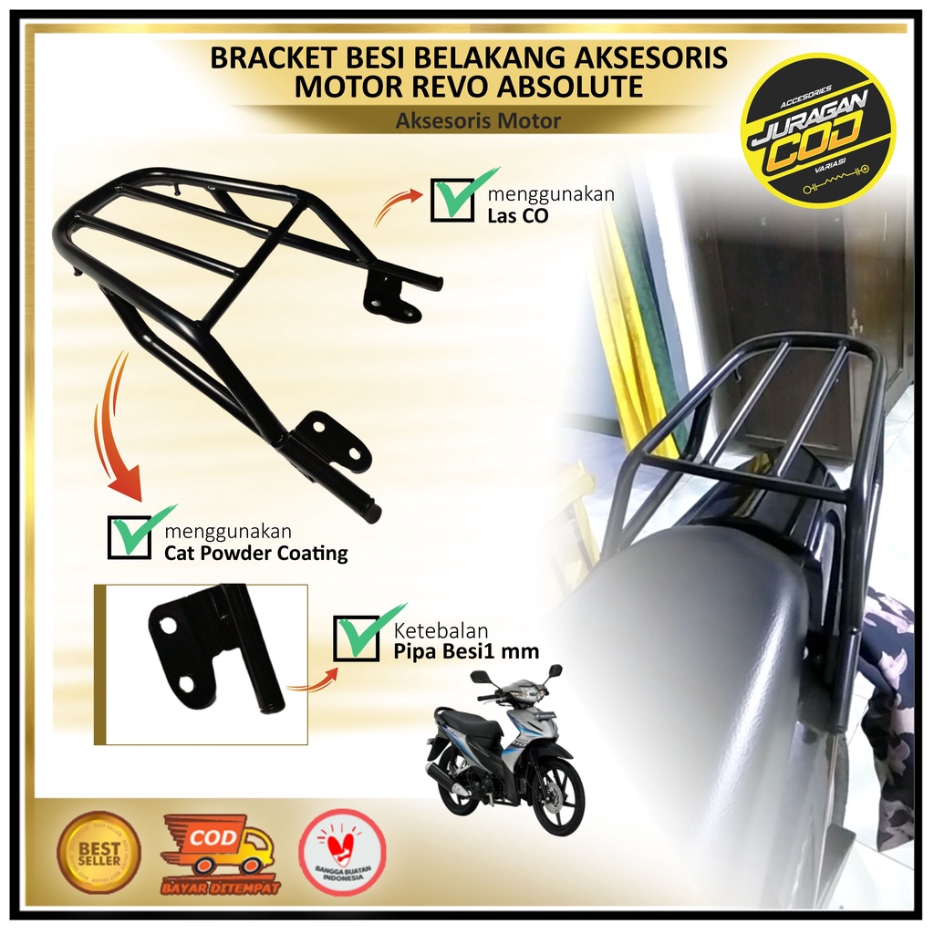 Bracket Besi belakang Honda Revo Absolute karbu / Aksesoris Box Revo absolute semua type (COD)