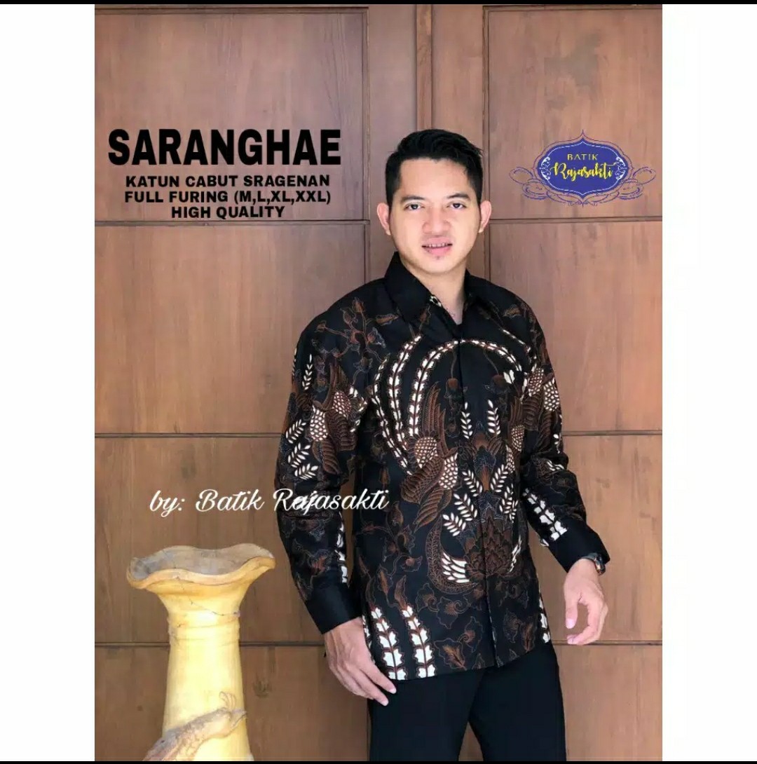 Abhinaya Kemeja Batik Pria Full Furing Bahan Katun Sragenan