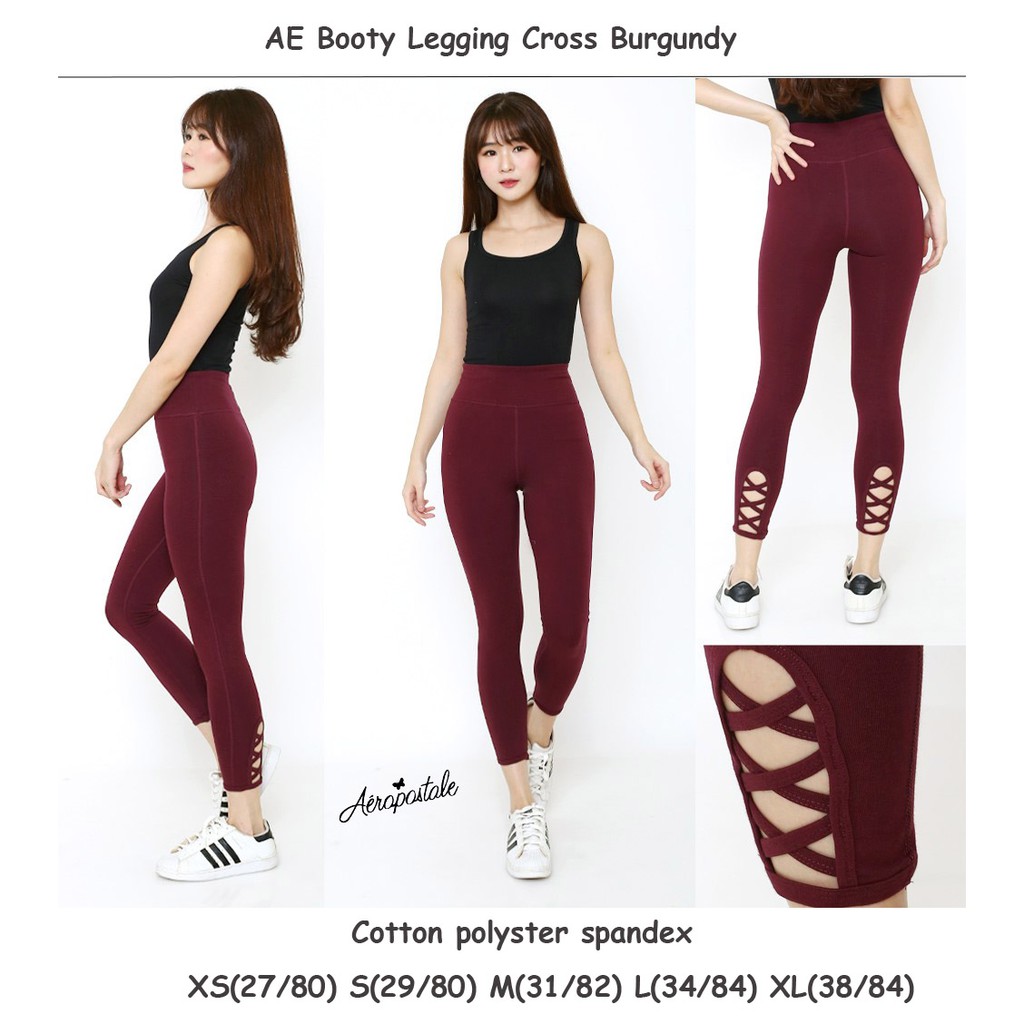 Aeropostale Booty Legging Gray Burgundy