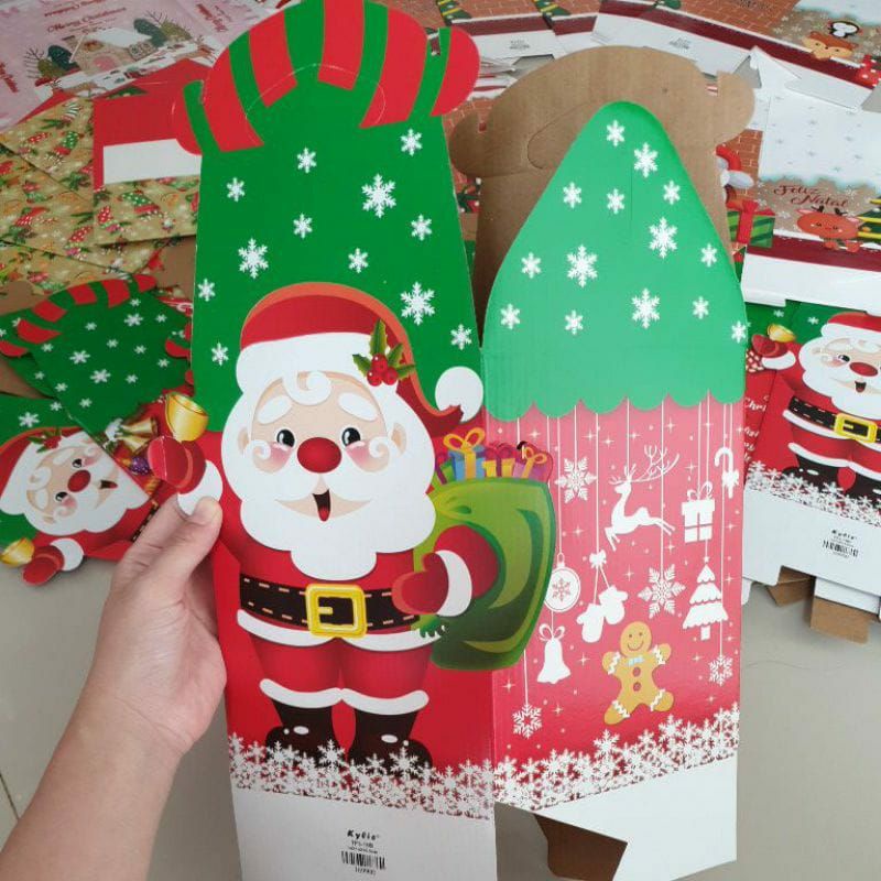 

kardus dos kue kering kuker 500 gram Santa / BOX DUS PACKAGING CHRISTMAS / HAMPERS NATAL / BOX KOTAK KUKER KUE KERING TP3-19B / dos natal / merry christmas