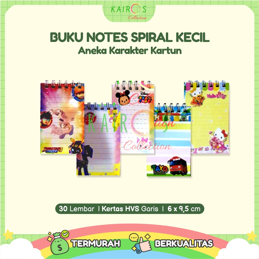 Notes Spiral Kecil - Cover Karakter Anak Buku Notes Anak