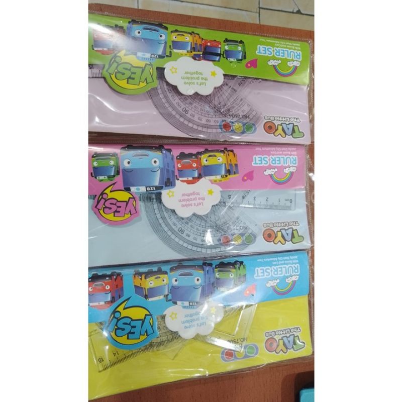 Hot item Ruler Set / Penggaris Set Isi 4 Pcs tayo