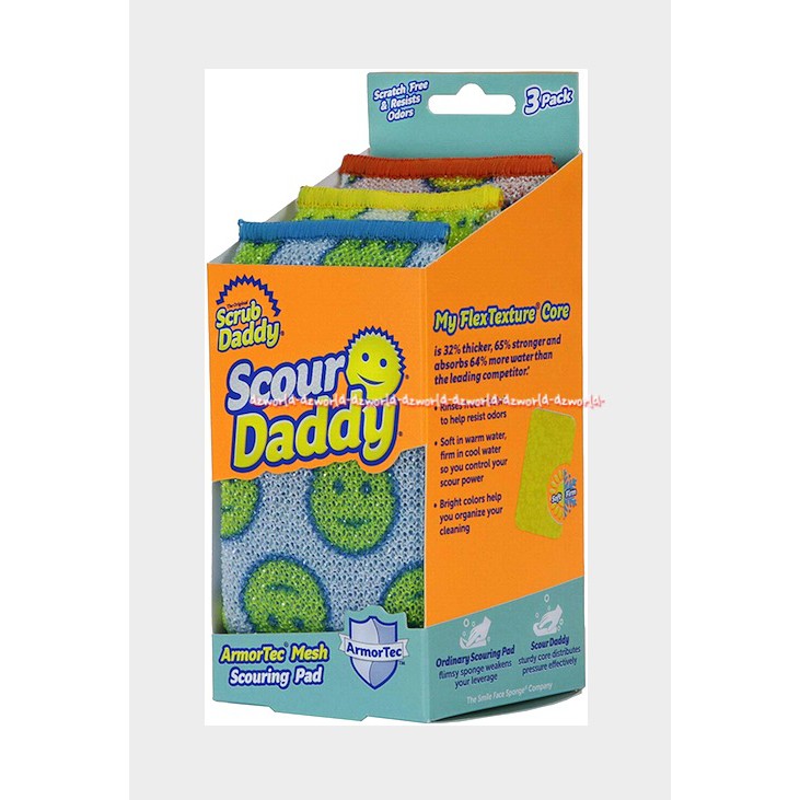 Scrub Daddy Scour Daddy Scouring Pad Sponge Isi 3 pcs Scrubdaddy