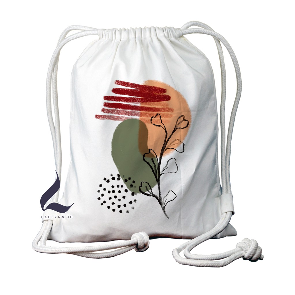 LAELYNN - STRING BAG TAS SERUT KANVAS PREMIUM Motif Nordic Art - NPS1520