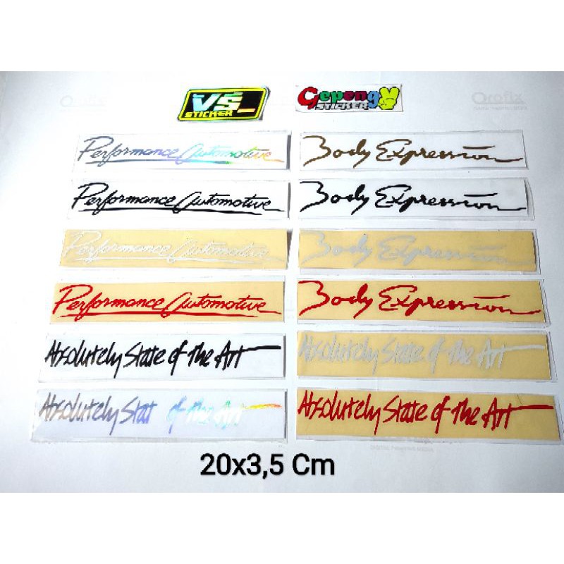 

STICKER CUTTING PERFORMANCE AUOTOMOTIVE BODY EXPRESSION ABSOLUTE STATE OF THE ART