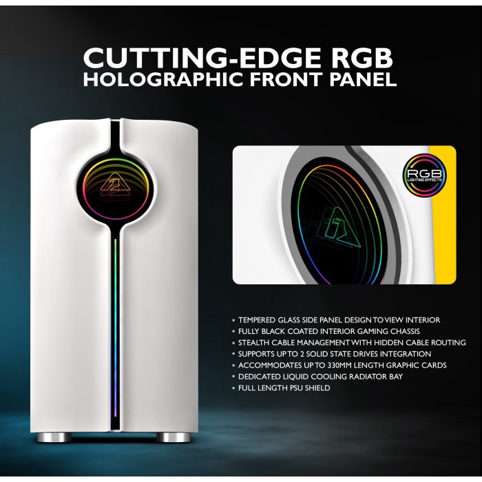 Casing PC Gaming Armaggeddon Tron Holo 3 Micro ATX | RGB Holographic