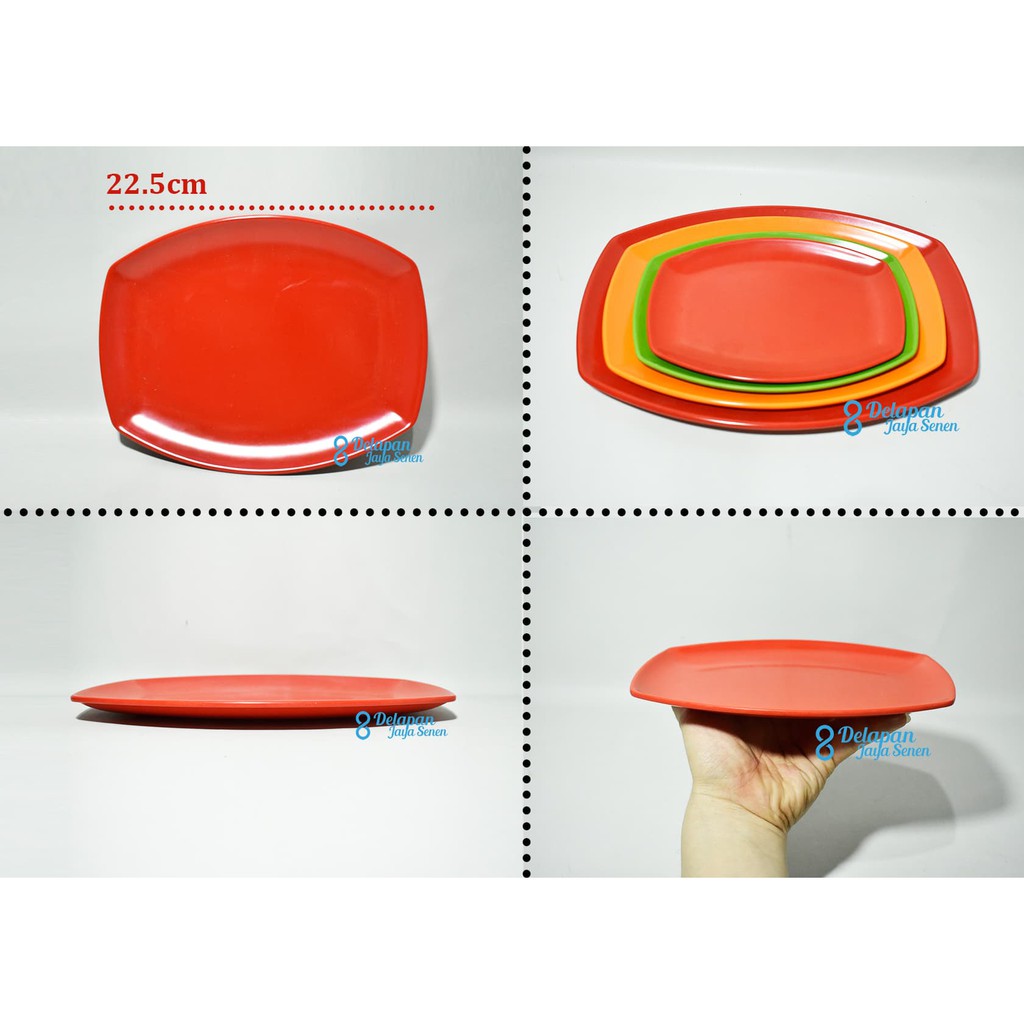 Piring Saji | Piring Oval Kotak | Piring Melamine 9inch UNICA M5809