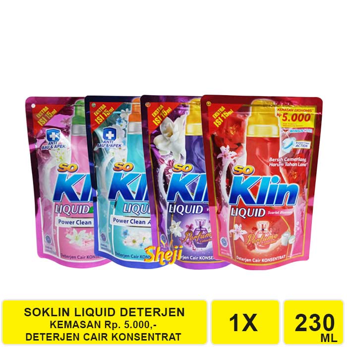 SOKLIN LIQUID DETERJEN 210 ML KEMASAN Rp.5.000,-